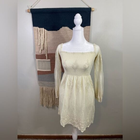 Chaser Lace Long sleeve Embroidered Baby Doll Dress XS - Picture 1 of 7